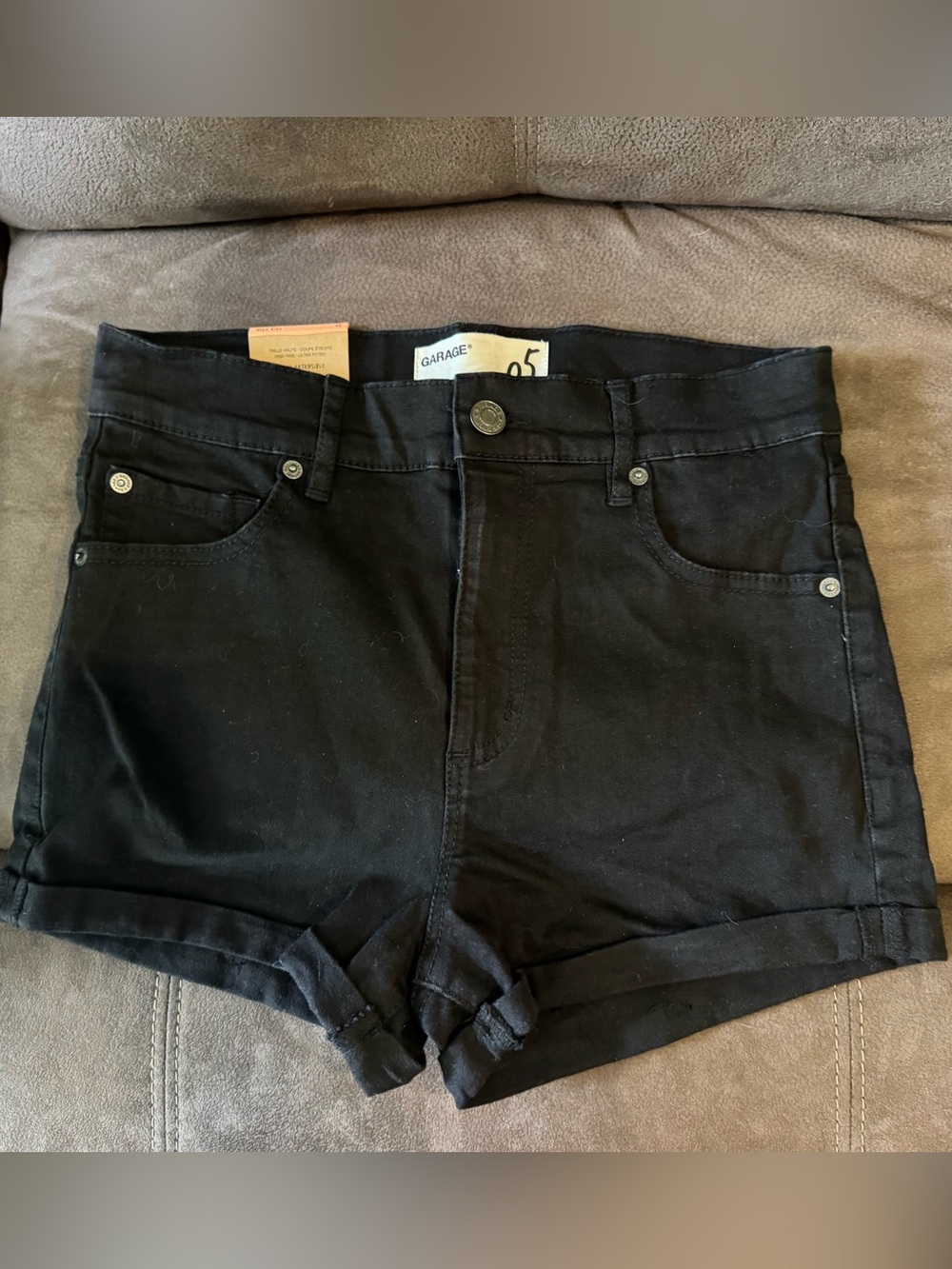 Garage High Rise Black Shorts